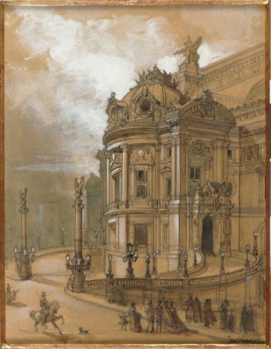 Jean Girette - Le Nouvel Opéra de Paris, ancien pavillon de l'empereur, vue pers...