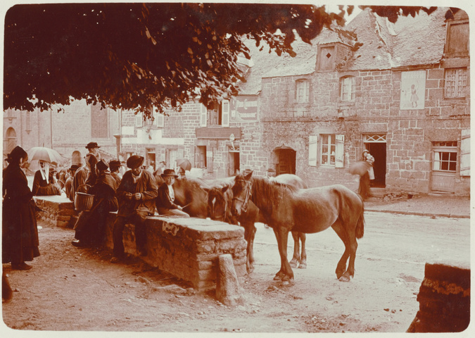Charles Augustin Lhermitte - Le Faouët, bretons et chevaux