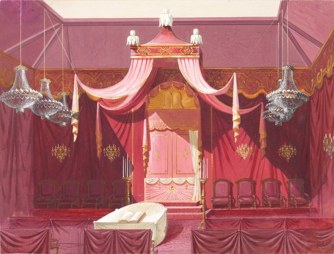Julien Belloir & Cie - Projet de décor pour la theba de la synagogue espagnole-p...