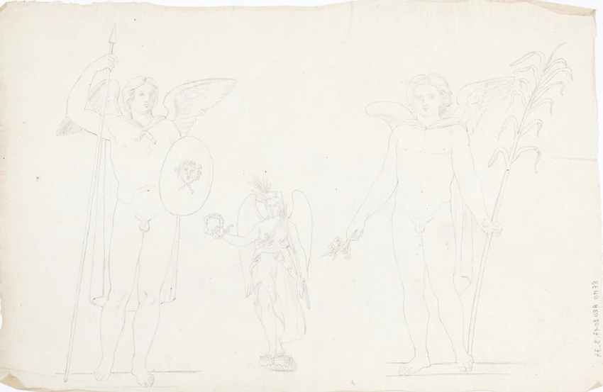 Trois figures ailées à l'antique - Victor Baltard