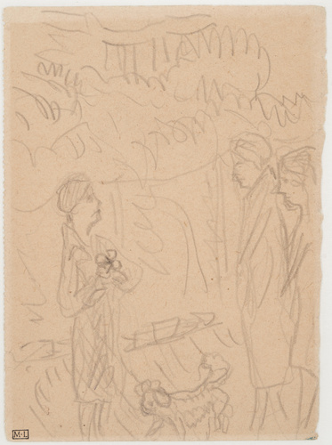 Pierre Bonnard - Trois femmes dans un jardin avec un chien