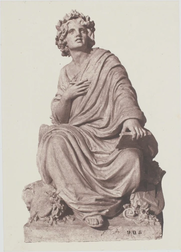 Edouard Baldus - "L'Art", sculpture d'Auguste Ottin, décor du palais du Louvre, ...