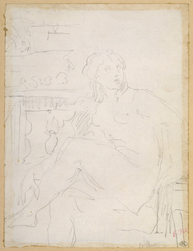 Edouard Manet - Femme nue, assise, de trois quarts à gauche, les jambes croisées