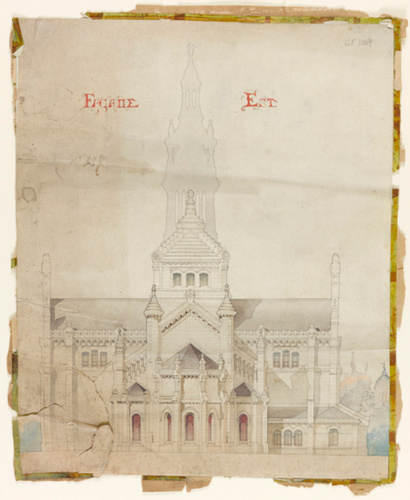 Hector Guimard - Beaux-arts : concours 1ère classe, Achille Leclère, Façade d'un...