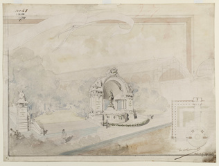 Hector Guimard - Beaux-arts : concours 1ère classe, Un monument à Adolphe Alphan...
