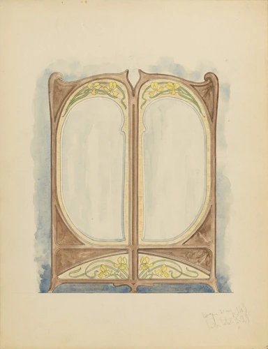 Eugène Belville - Armoire avec deux miroirs