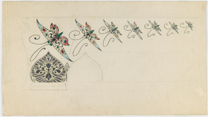 Emile Gallé - Modèle de vase en céramique ou en verre dont le décor présente en ...