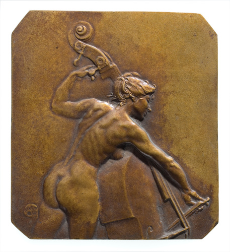 Alexandre Charpentier - Femme jouant de la contrebasse