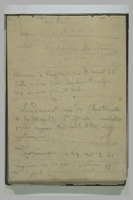 Adolphe-Félix Cals - Notes manuscrites