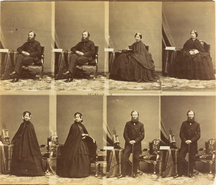 André Adolphe Eugène Disdéri - M. Edward Coke et Diana Coke en huit poses, quatr...