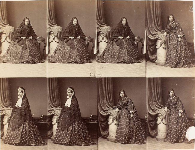 André Adolphe Eugène Disdéri - Mme. Wynne en huit poses, trois assise, cinq en p...