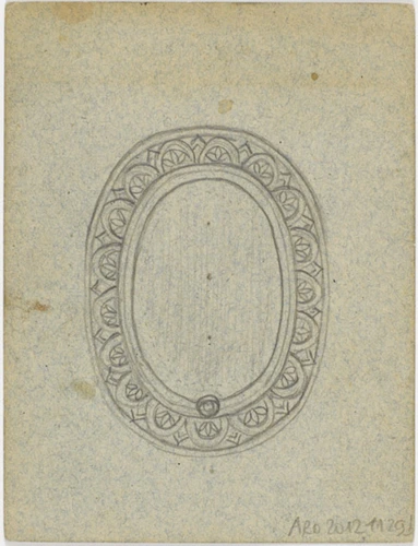 Enguerrand du Suau de la Croix - Motif de miroir ou de médaille à motif végétal