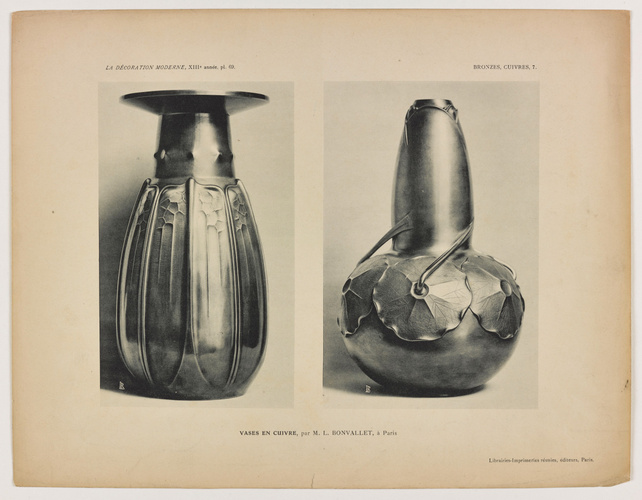 Lucien Bonvallet - Deux modèles de vases à décor végétal
