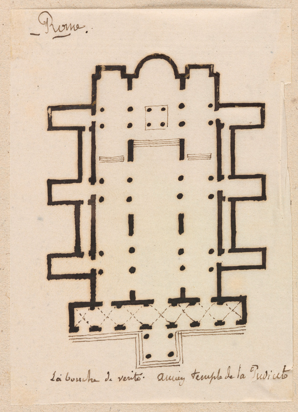 Edouard Villain - Plan de l’ancien temple de la Pudicitia, Rome