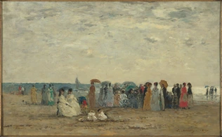 Eugène Boudin - Baigneurs sur la plage de Trouville