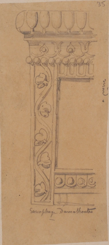 Louis Boitte - Conservé à New-York, le sarcophage d'Amathonte, détail des frises