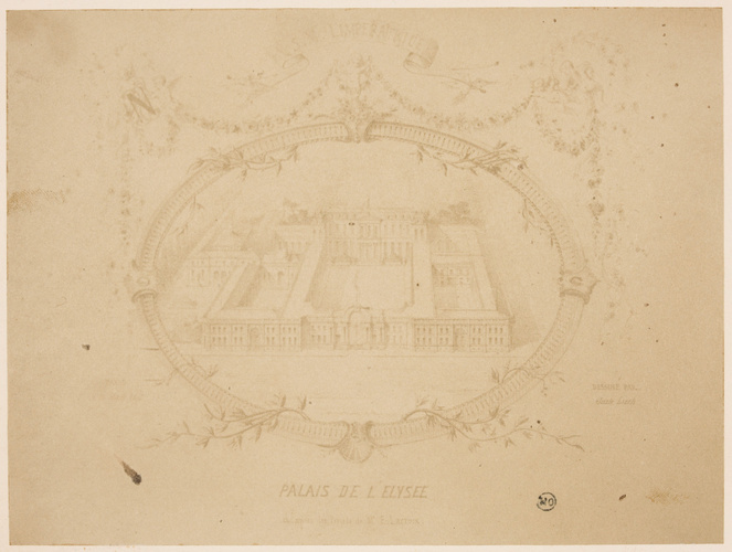 Juste Lisch - Palais de l'Elysée, vue à vol d'oiseau