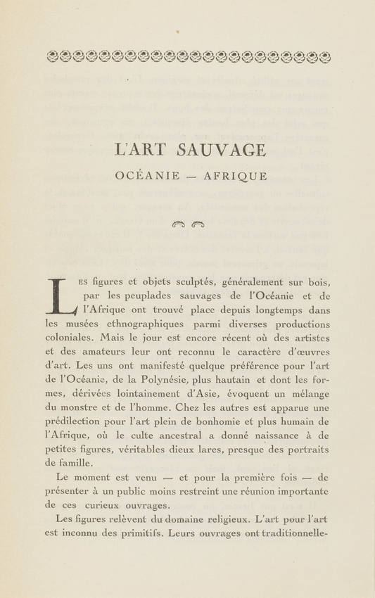 Guillaume Apollinaire - Catalogue d'exposition : Première exposition d'Art Nègre...