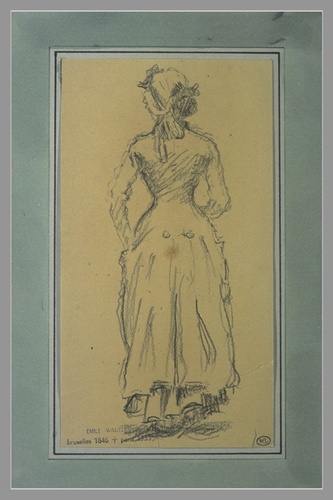 Emile Wauters - Femme debout, vue de dos
