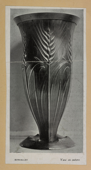 Lucien Bonvallet - Grand vase à décor d'épis de blé