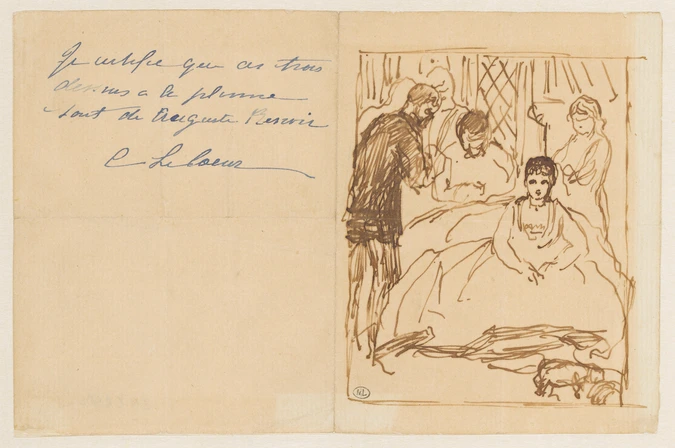 Auguste Renoir - Femme assise dans un intérieur, entourée de trois personnages