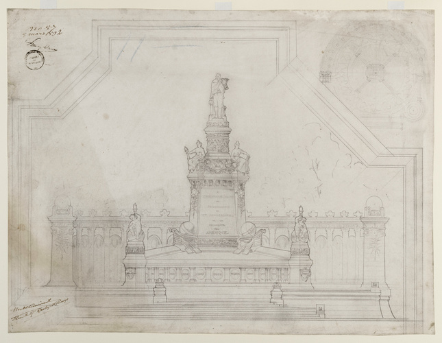 Hector Guimard - Beaux-arts : Prix de Rome : concours, projet pour un monument à...