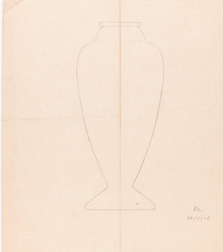 Emile Gallé - Projet de vase à épaulement sur piédouche