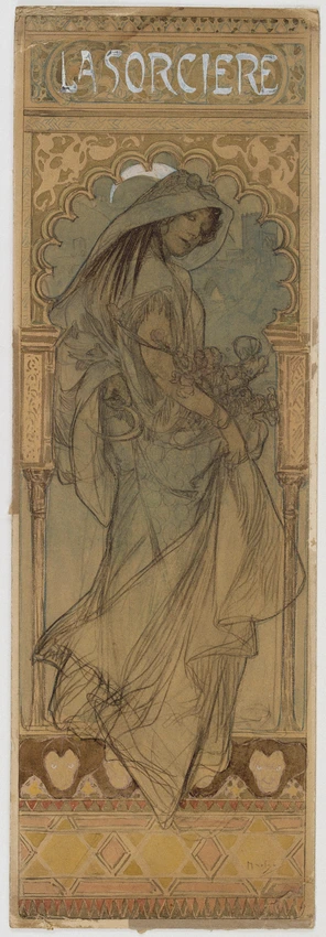 Alphonse Mucha - Projet d'affiche pour la Sorcière, 1903