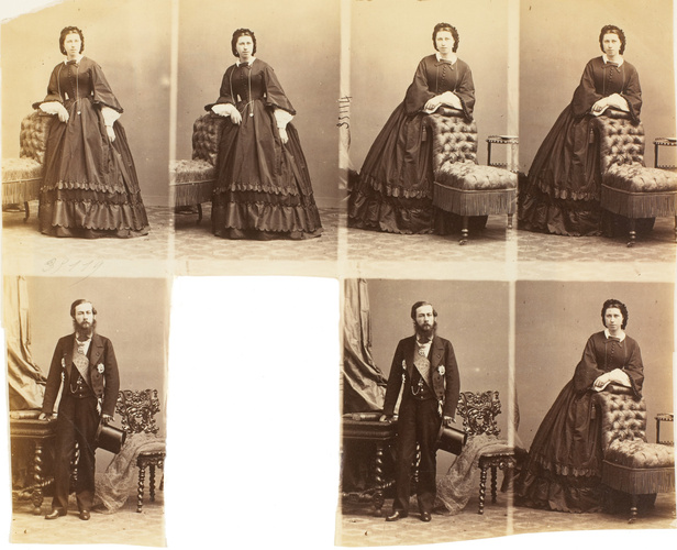 André Adolphe Eugène Disdéri - Lord Eardley et une jeune femme en sept poses, ci...
