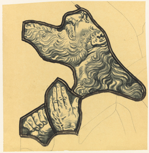 Eugène Grasset - La Tige de Jessé. Ozias. Détail d'exécution pour le vitrail de ...