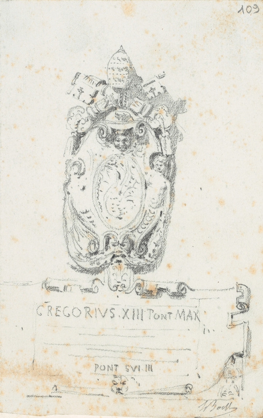 Louis Boitte - Ecusson aux armes de Grégoire XIII