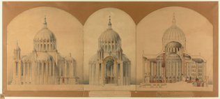 Alphonse Gosset - Sainte-Clotilde de Reims, façade latérale, élévation