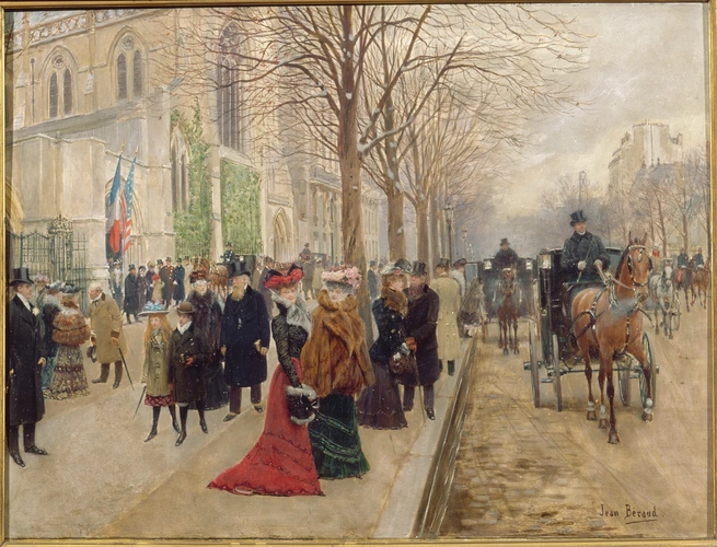 Après l'office à l'église de la Sainte Trinité, Noël 1890 - Jean Béraud