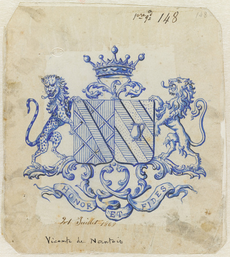 Emile Gallé - Blason aux armes du vicomte de Nantois