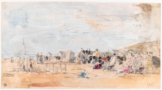 Eugène Boudin - Scène de plage