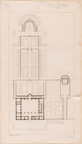 Edouard Villain - Plan de la Villa Barberini, bourg Saint-Pierre, Rome, d’après ...