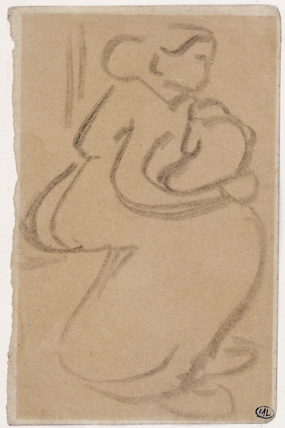 Vincent Van Gogh - Croquis rapide d'une femme assise, tenant son enfant