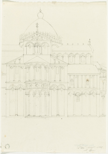 Alphonse Gosset - Pise, cathédrale, vue du transept et du choeur depuis le sud