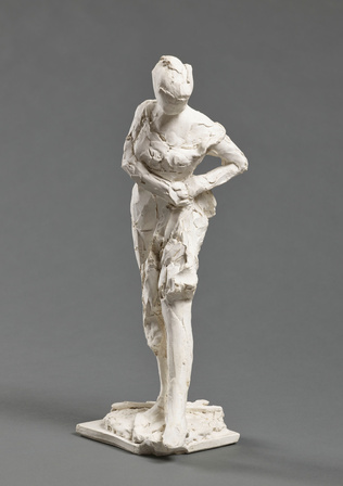 François Pompon - Femme au corset relevant sa chemise