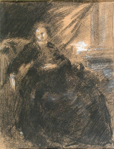Jean-Baptiste Carpeaux - Portrait de femme assise, de trois quarts à droite, la ...