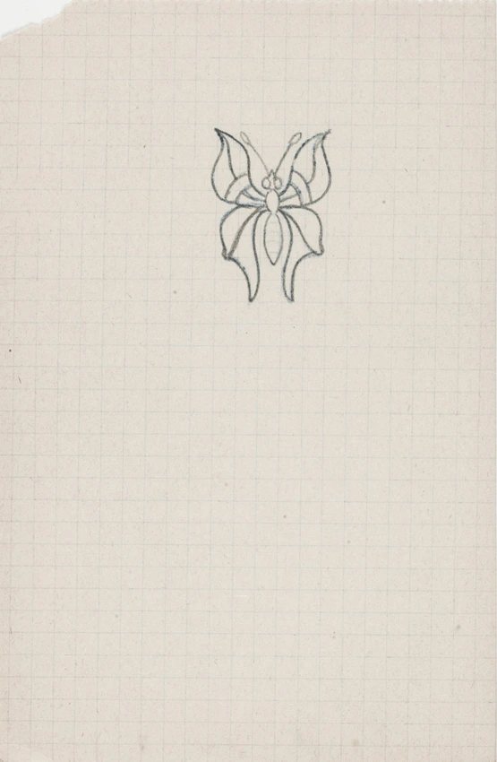 Enguerrand du Suau de la Croix - Série papillons-coqs dessus de petit peigne