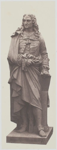 Edouard Baldus - "Audran", statue de Jacques Maillet, décor du palais du Louvre,...