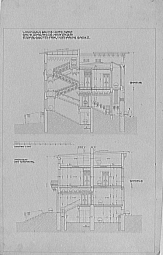 Otto Schönthal - Villa Vojcsik à Vienne, deux coupes