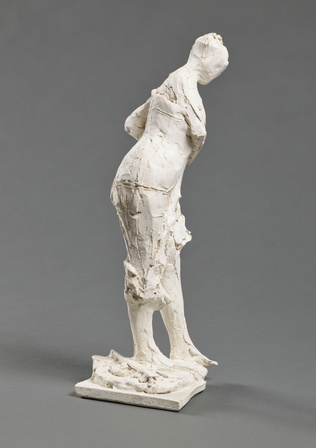 François Pompon - Femme au corset relevant sa chemise