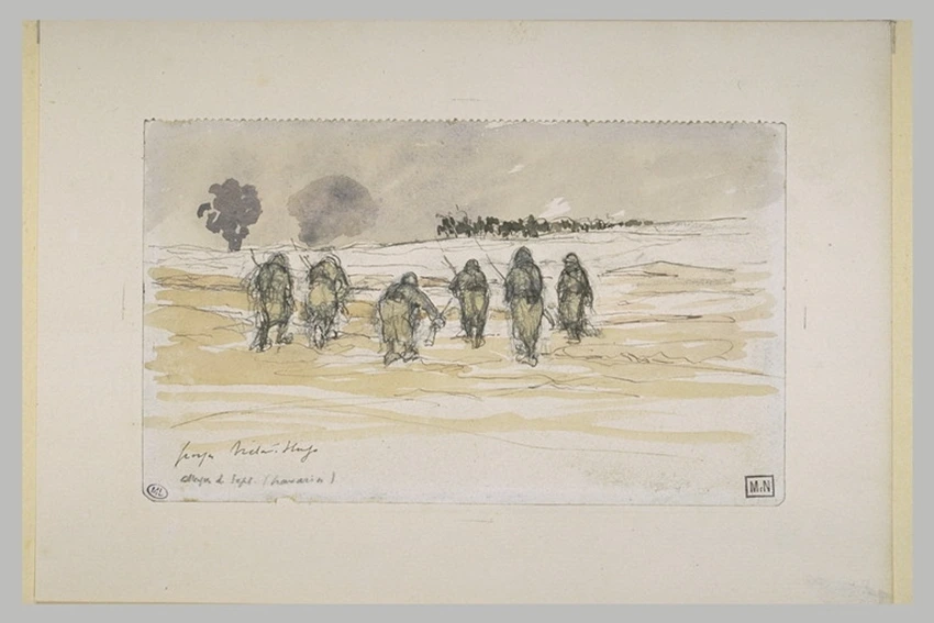 Georges Victor-Hugo - Soldats montant à l'assaut