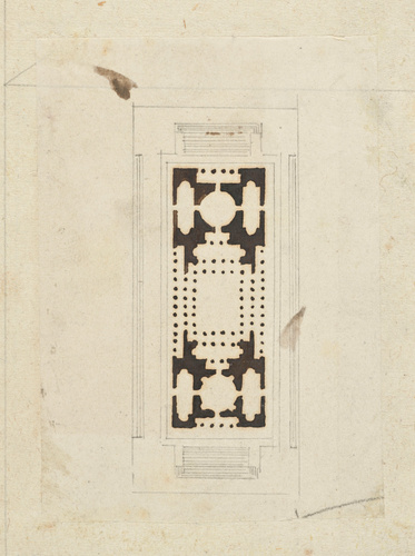 Edouard Villain - Plan centré d’un bâtiment rectangulaire allongé