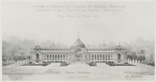 Charles Girault - Projet de 1896 pour le Petit Palais à l'Exposition universelle...