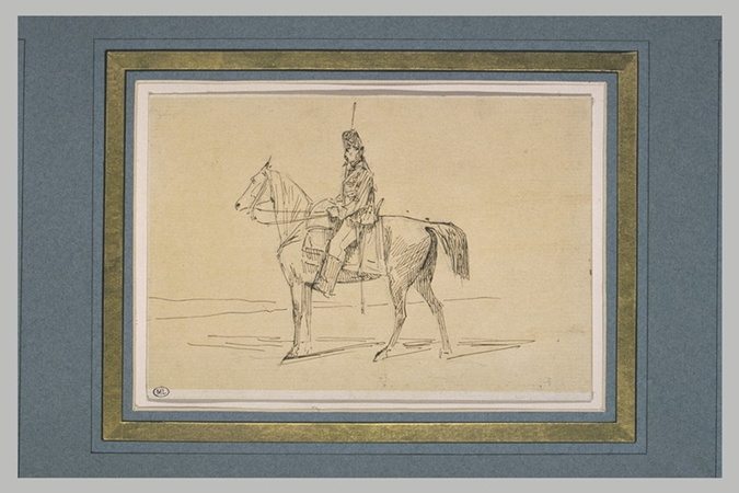 Adolphe Yvon - Chasseur à cheval, de profil à gauche