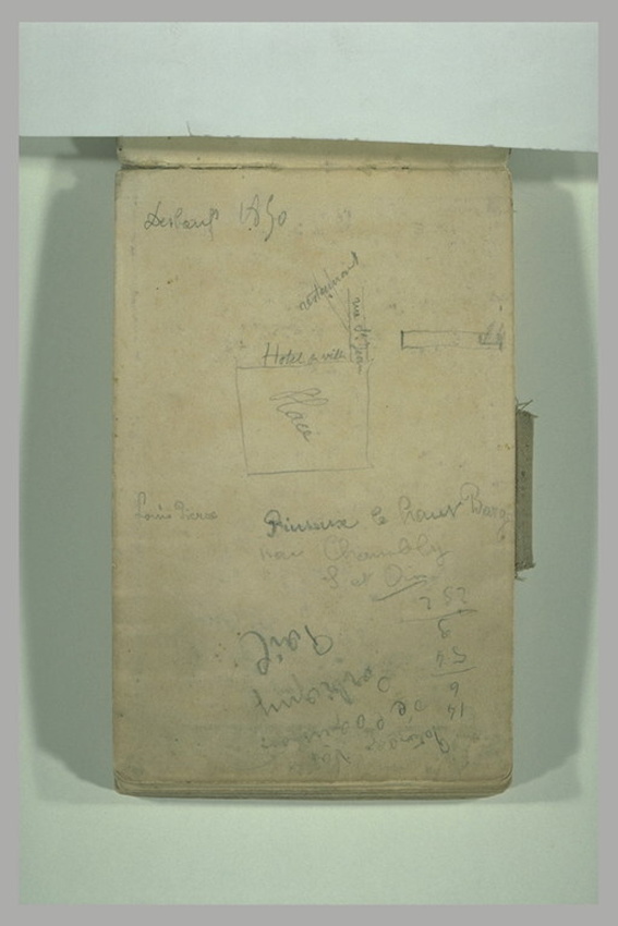 François Pompon - Annotations manuscrites et plan