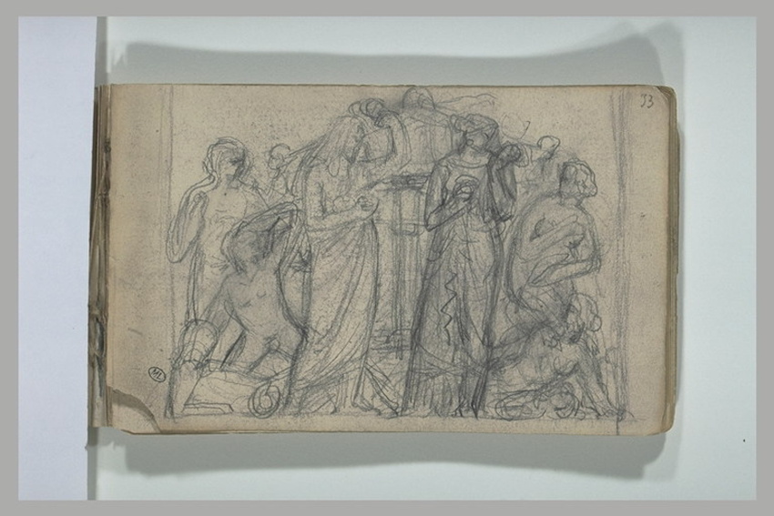 Scène, avec six personnages, d'après l'antique - Henri Chapu | Musée d ...